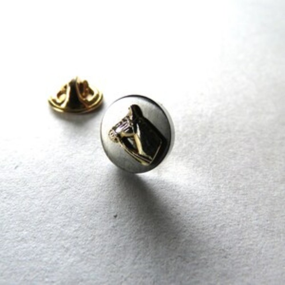 Vintage silver gold horse Pin